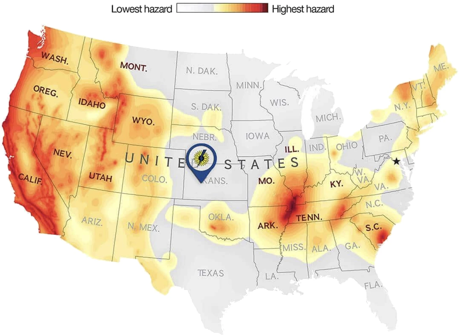 kansas-service-area-risk-map U.S. Service Area Hazard Map